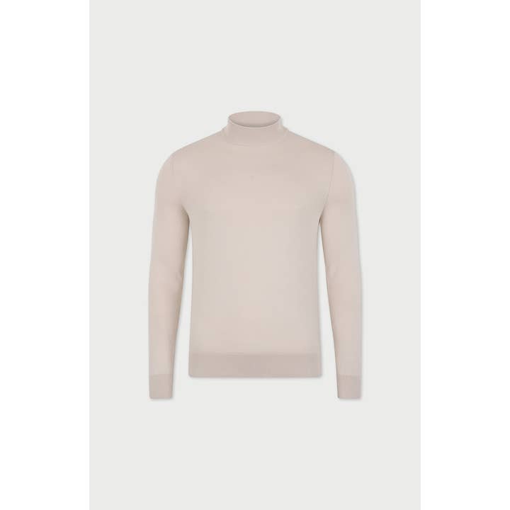 Maglione a collo alto da uomo in cotone ultra fine per la vendita all'ingrosso da parte di Paul James Knitwear