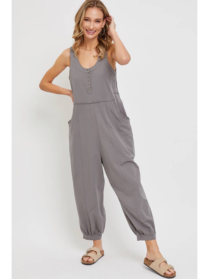 Sweet Lovely by Jen - Wholesale Jumpsuit - Women's - COTTON WASHED SLOUCHY JUMPSUIT8