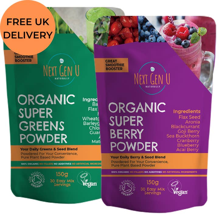 Organic Super Greens and Super Berry Bundle for wholesale by Next Gen U