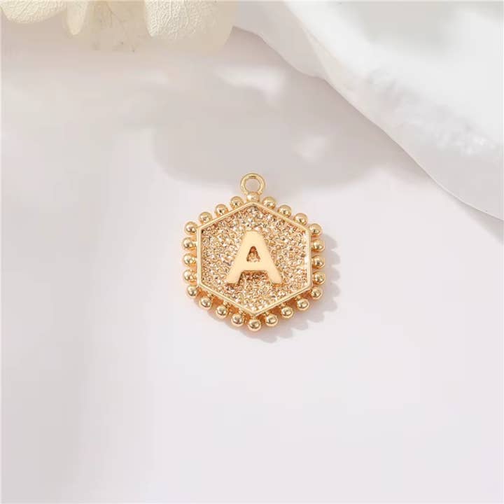 Initial Letter Gold Coin Charms (A-Z) ~ Deep South Originals for wholesale by Deep South Originals Inc.