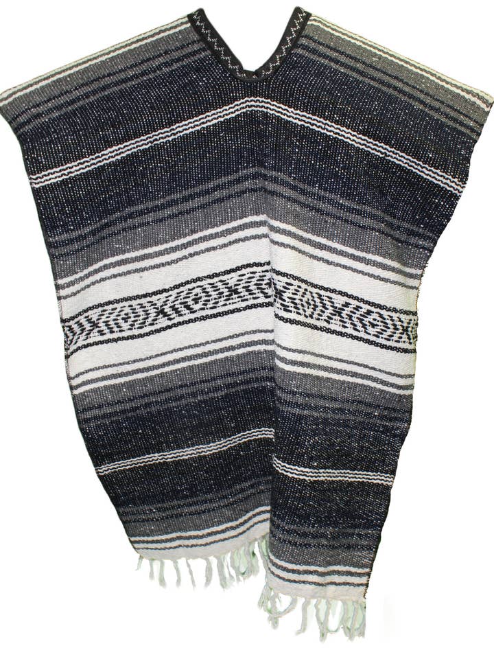 SIDREY - Wholesale Poncho - Women's - SIDREY Traditional Mexican Poncho - Navy Blue