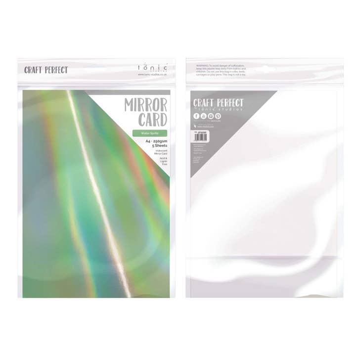 Tonic Studios – wholesale Craft supplies – Craft Perfect - Iridescent Mirror Card - Water Sprite - A4 (5/PK) - 9776E2