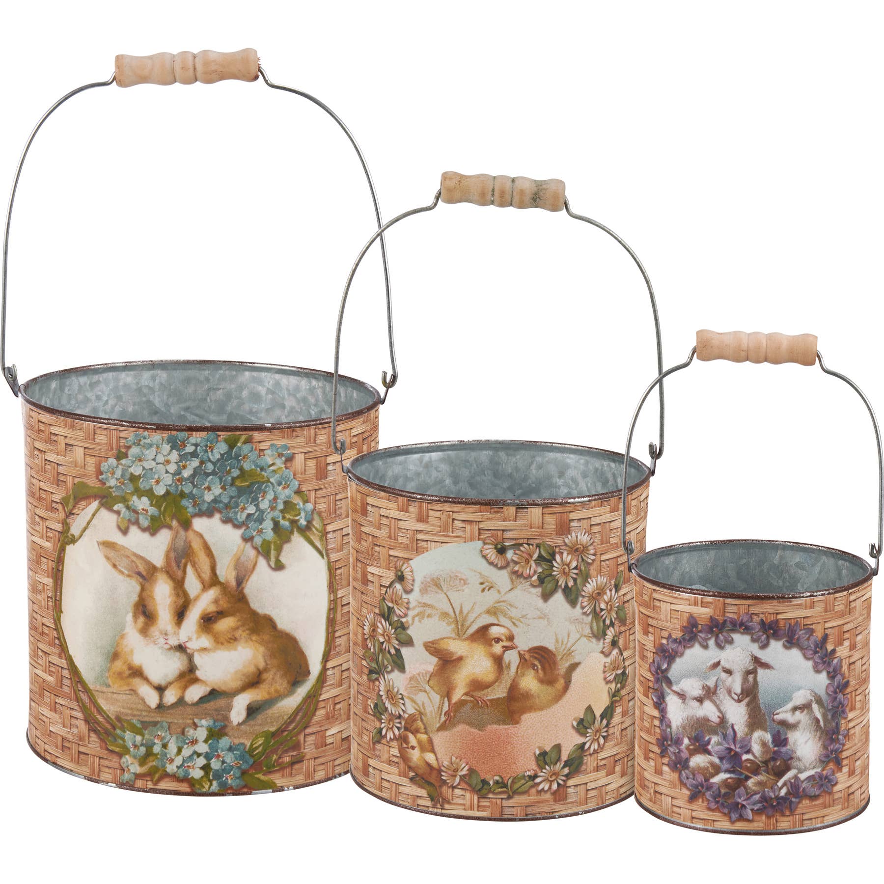 Primitives by Kathy - Wholesale Storage Bin - Bunny And Friends Bucket Set4