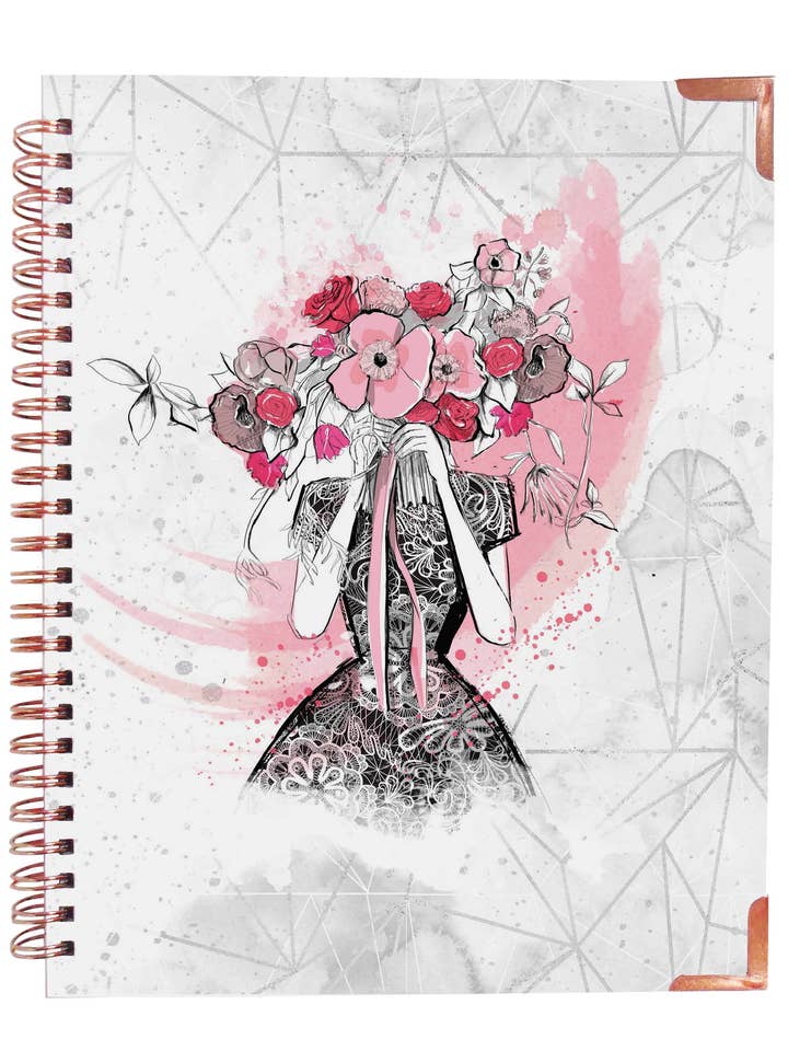 Carnet floral et dentelle Or rose pour la vente par Alison Gordon Studio