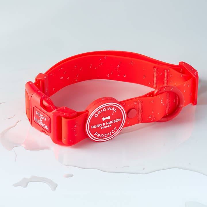 Hugo & Hudson – coleira - Cão por atacado – Coleira Impermeável para Cão - Vermelha3