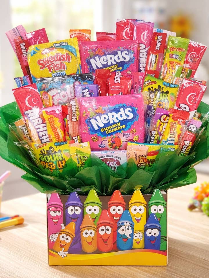 Bouquet de bonbons acidulés Taffy - Boîte Love to Color (36 pcs) pour la vente par So Sweet of You