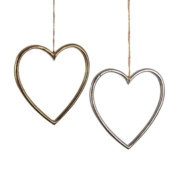 Hanger 2-sort. gold-colored; silver-colored H. 15 cm, PU 12 for wholesale by Gilde Handwerk Macrander GmbH & Co. KG