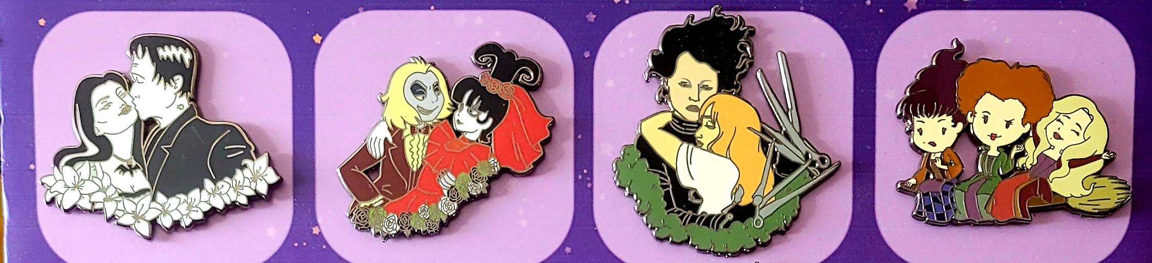 Hallowmonsterco – Großhandel Anstecker/Button – Spooky Emaille-Anstecker-Set mit Tim Burton- und Munsters-Charakteren0
