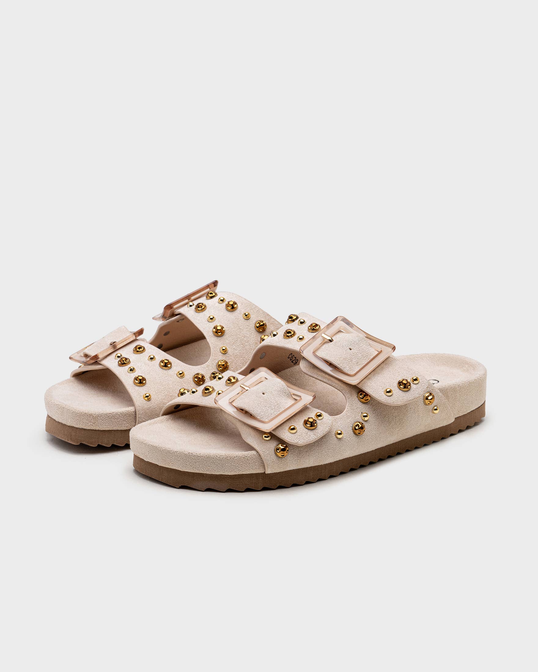CEREZA - Wholesale Flats - Women's - Double-strap Sandals with Studs16