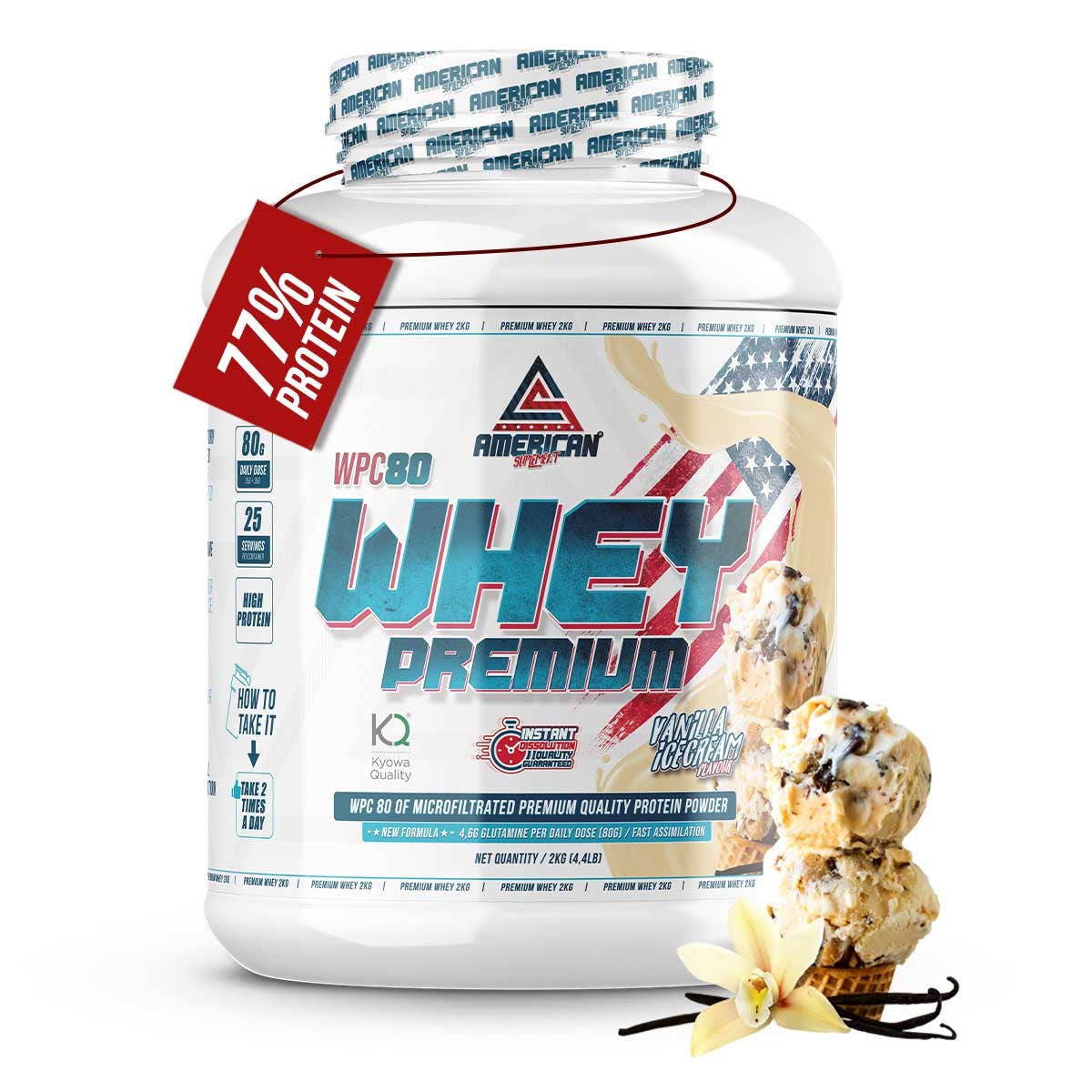 AMERICAN SUPLEMENT S.L. – wholesale Protein/superfood powder – American Supplement | Premium Whey Protein WPC80 2 kg6
