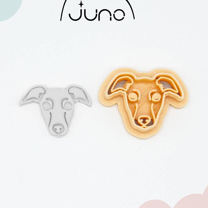 Italian Greyhound Face Polymer Clay Cookie Cutter for wholesale by Juno 3D
