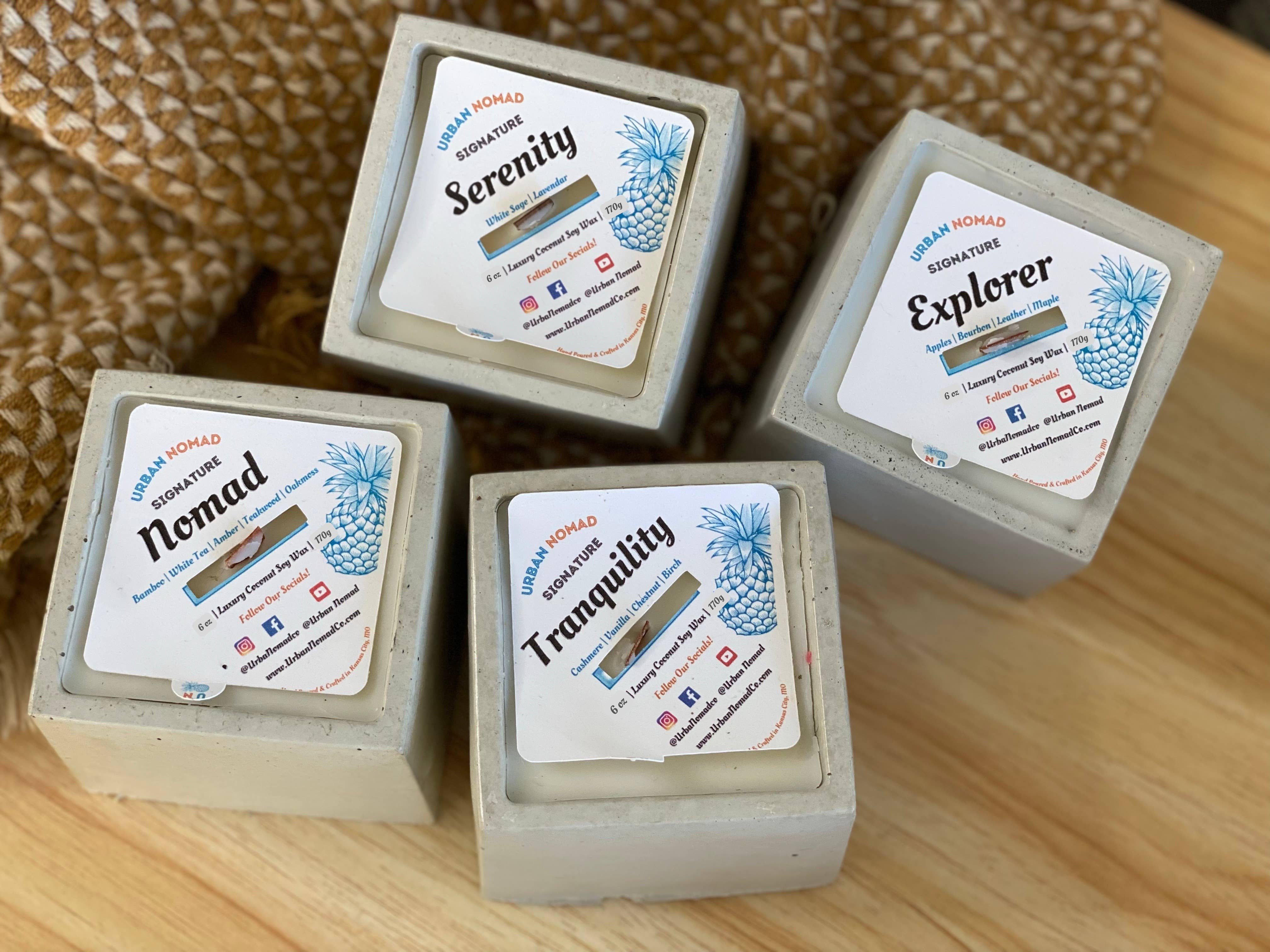 Urban Nomad - Wholesale Jar/Filled Candle - Serenity | Luxury Coconut Soy Concrete Candle2