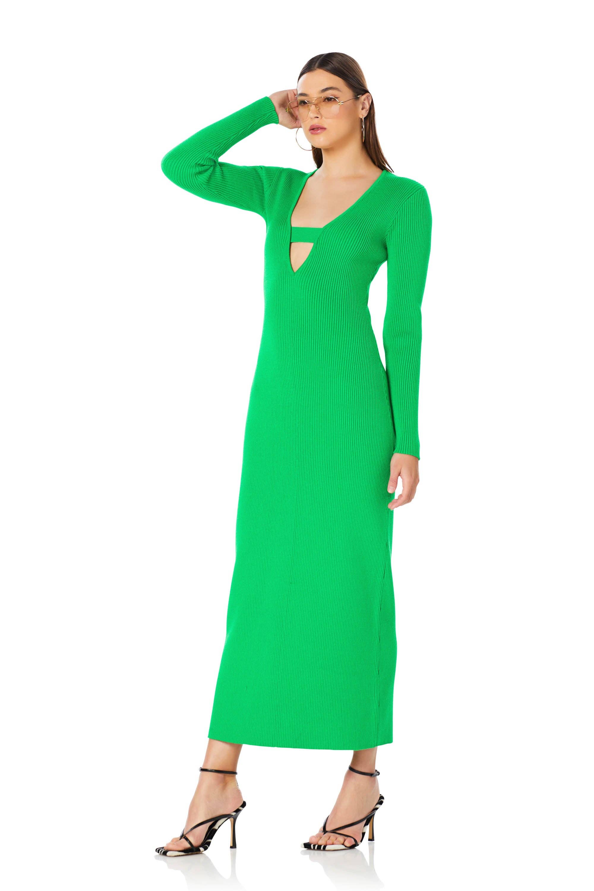 Darby Midi Dress - Bright Green for wholesale on Faire1