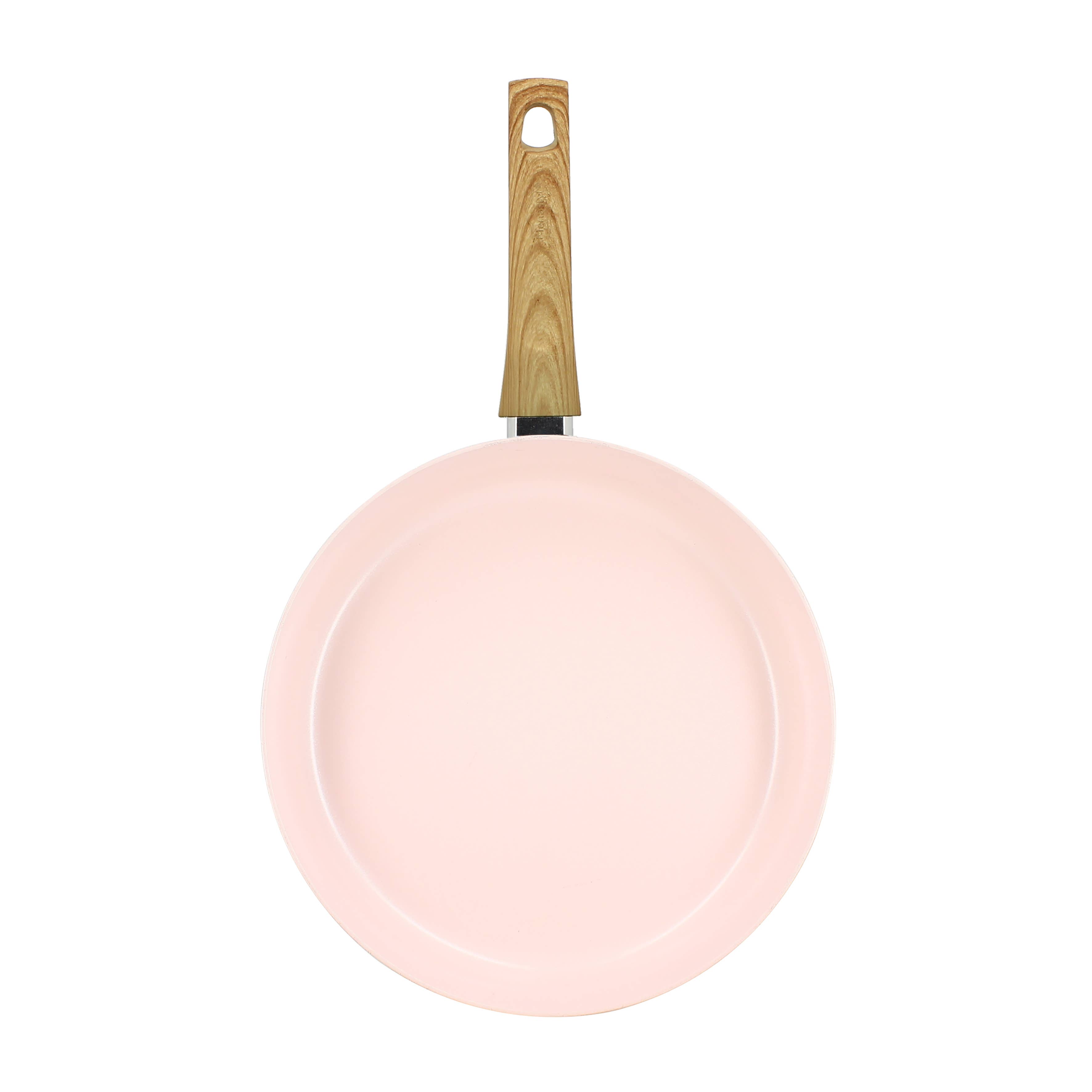 Menastyl - Vente Poêles - Poele rose 28cm en aluminium recyclé induction2