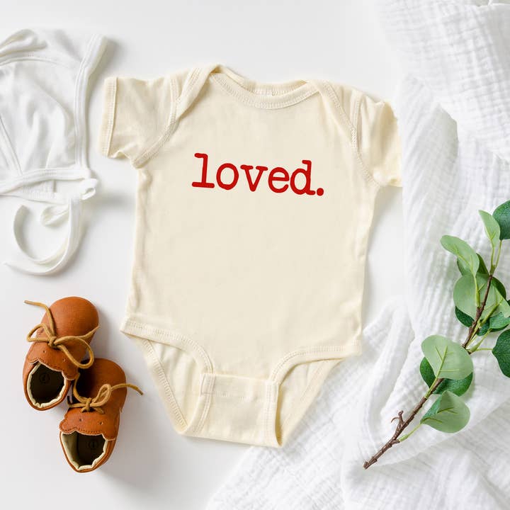 Love You a Latte Shop - Vente Body (sans pieds) – bébé - Body bébé Valentine Loved couleur naturelle