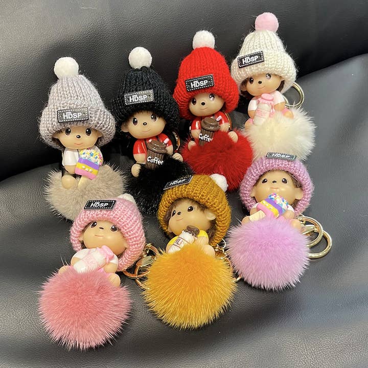 ACCITY - Wholesale Keychain - Unisex - CUTE CARTOON MONCHHICHI CAR KEYCHAIN PENDANT_CWMM25028