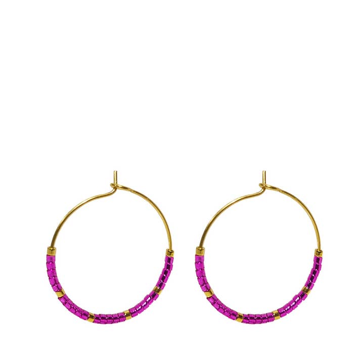 Taboo Oorringen Louise Fuchsia for wholesale by TABOO Sieraden