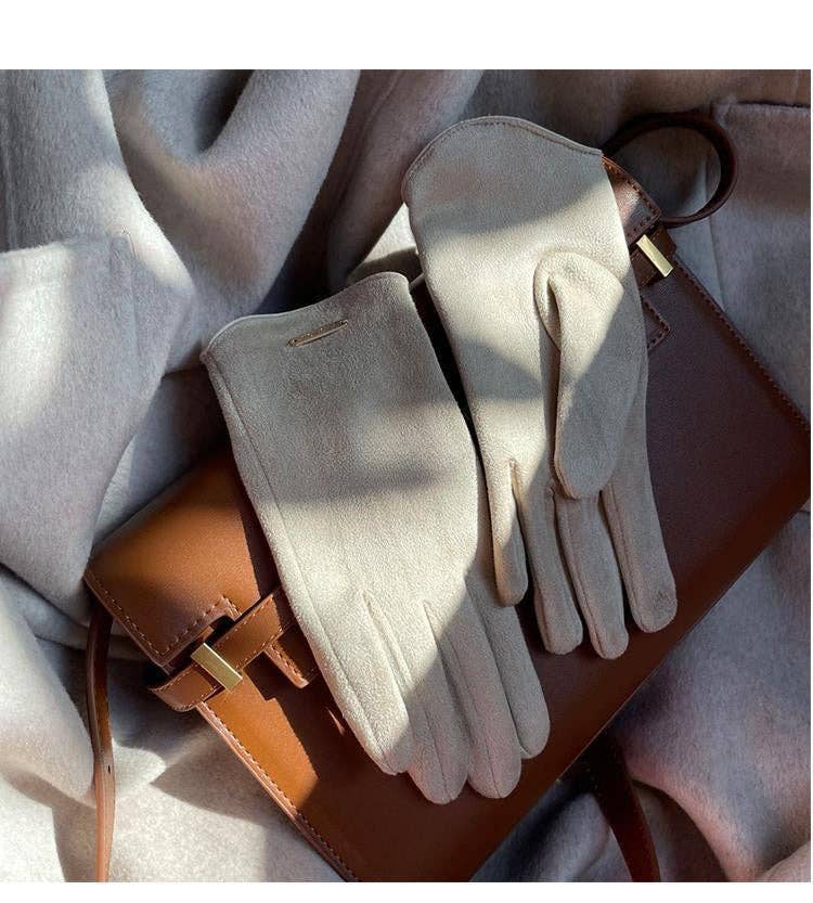 VividLux - Wholesale Gloves - Women's - Women's Leather Cloth Gloves G1017