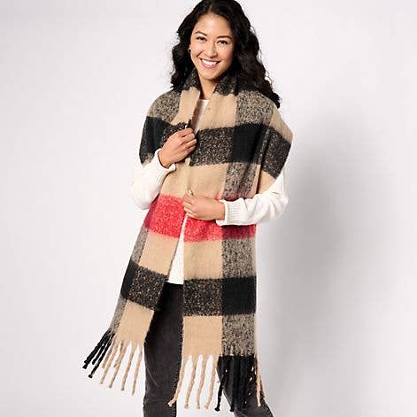 Extra lång rutig franssjal för wholesale av Sprigs