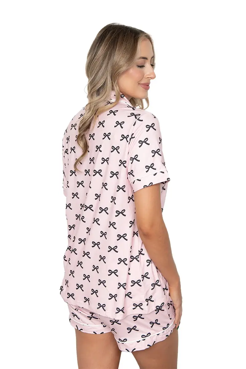 Rosa claro Conjunto de Lencería para San Valentín con Lazos Mini Coquette en Negro y Rosa de venta al por mayor en Faire6