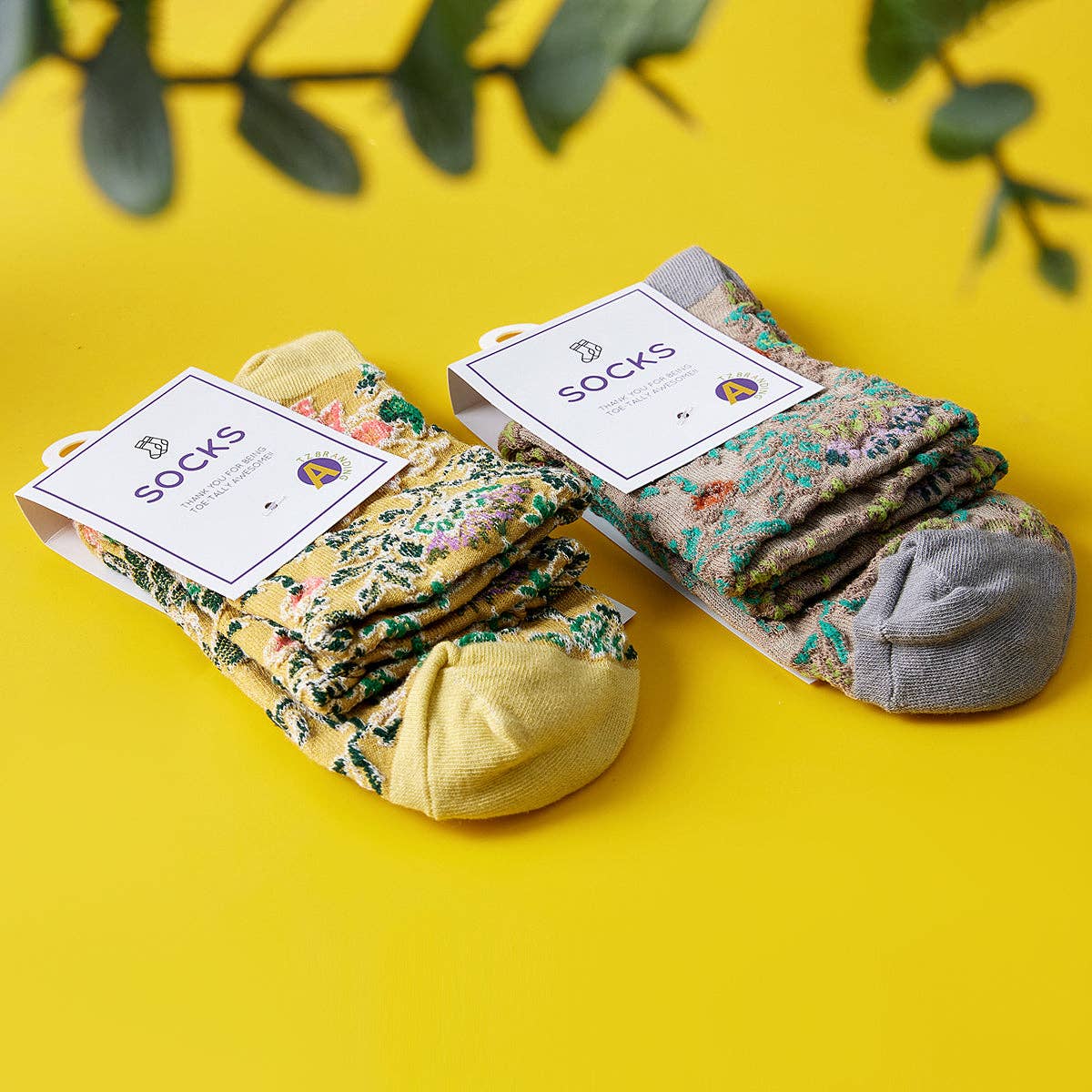 Funkyrel® Atzbranding Limited – wholesale Strumpor - Dam – Rufia - 3D-blommiga bohemiska damstrumpor6