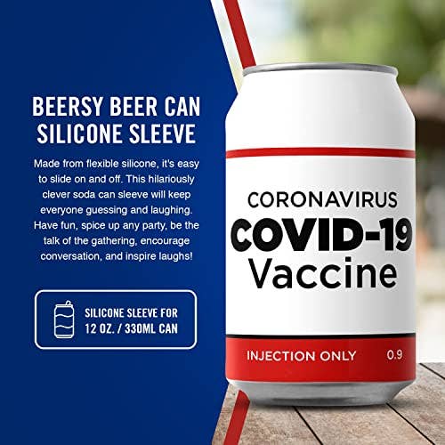 Beersy - Wholesale Drink huggers & koozies - Covid-19 Vaccine Silicone Can Cooler, Koozie, Can Holder3