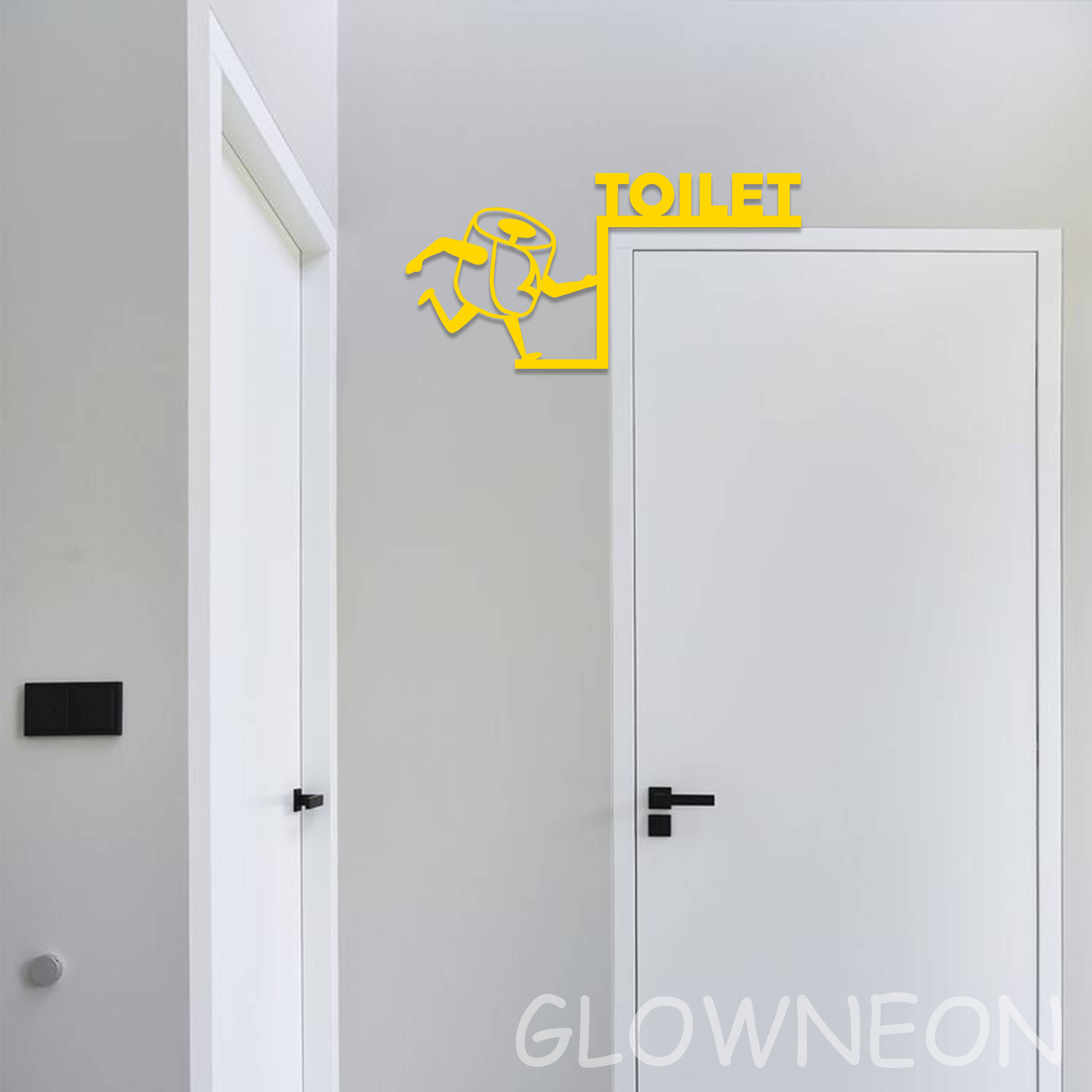 Glow Neon - Wholesale Bathroom Sign - Toilet Paper Restroom Door Corner, Funny Toilet Door Topper4