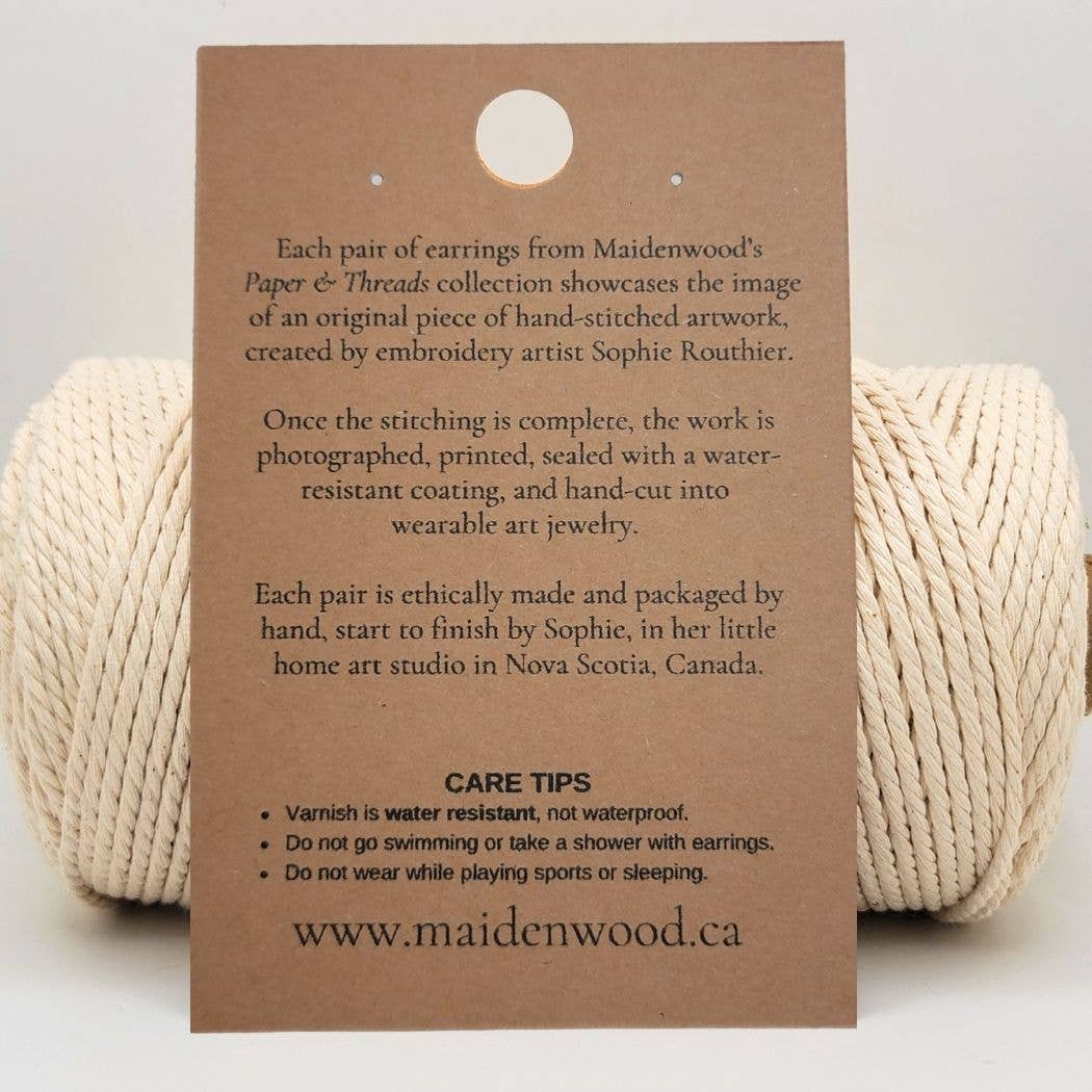 Maidenwood Embroidery Designs - Wholesale Dangle Earrings - Red Cap Mushroom Earrings2