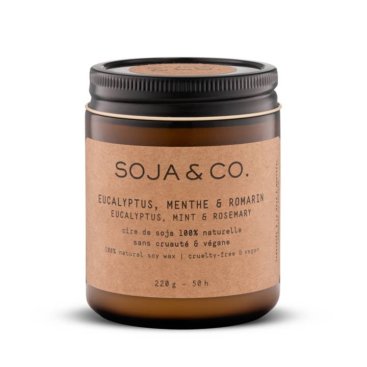 Soy Wax Candle | Eucalyptus, Mint & Rosemary for wholesale by SOJA&CO.®