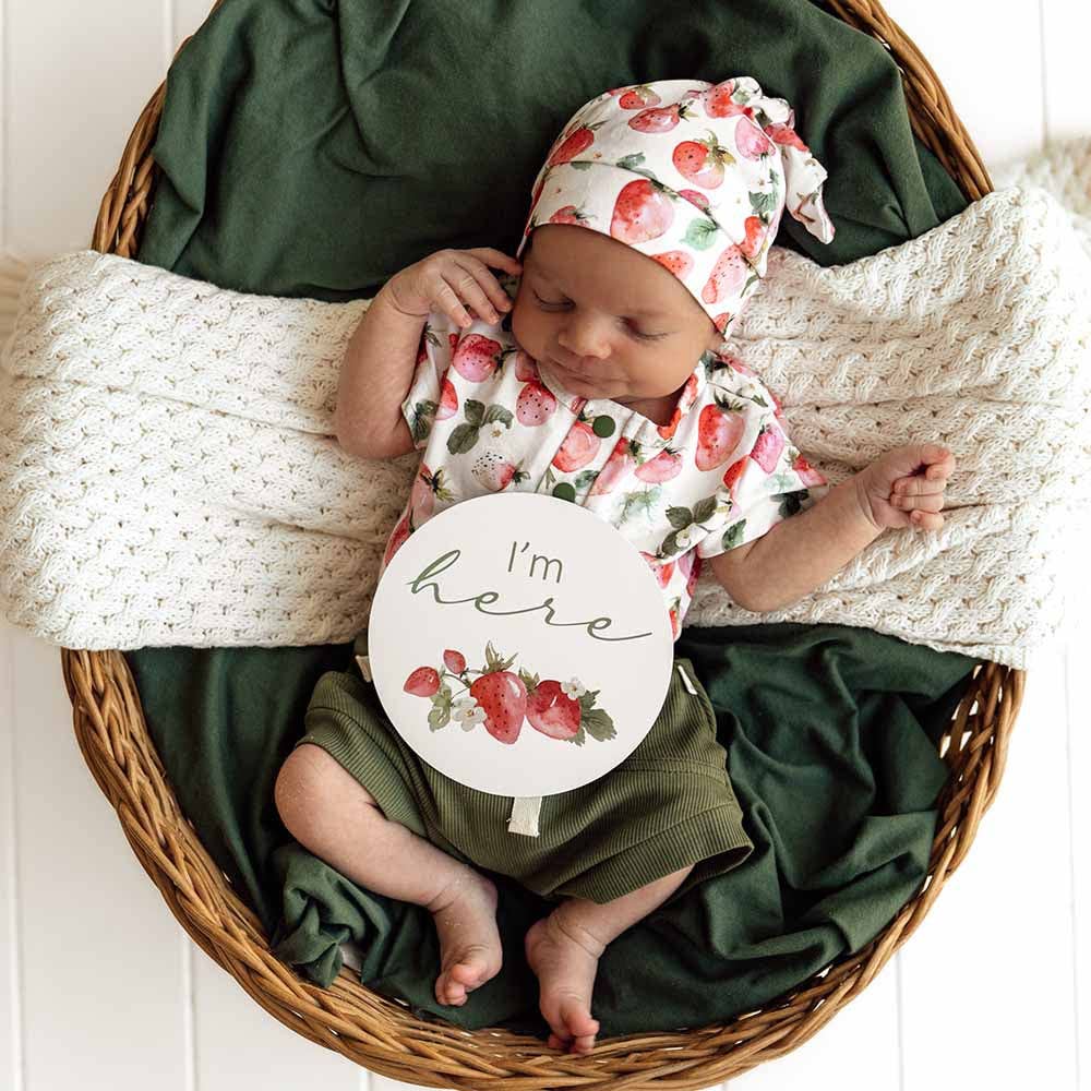 Snuggle Hunny - Wholesale Bodysuit (Non-Footed) - Baby - Strawberry Short Sleeve Organic Bodysuit4