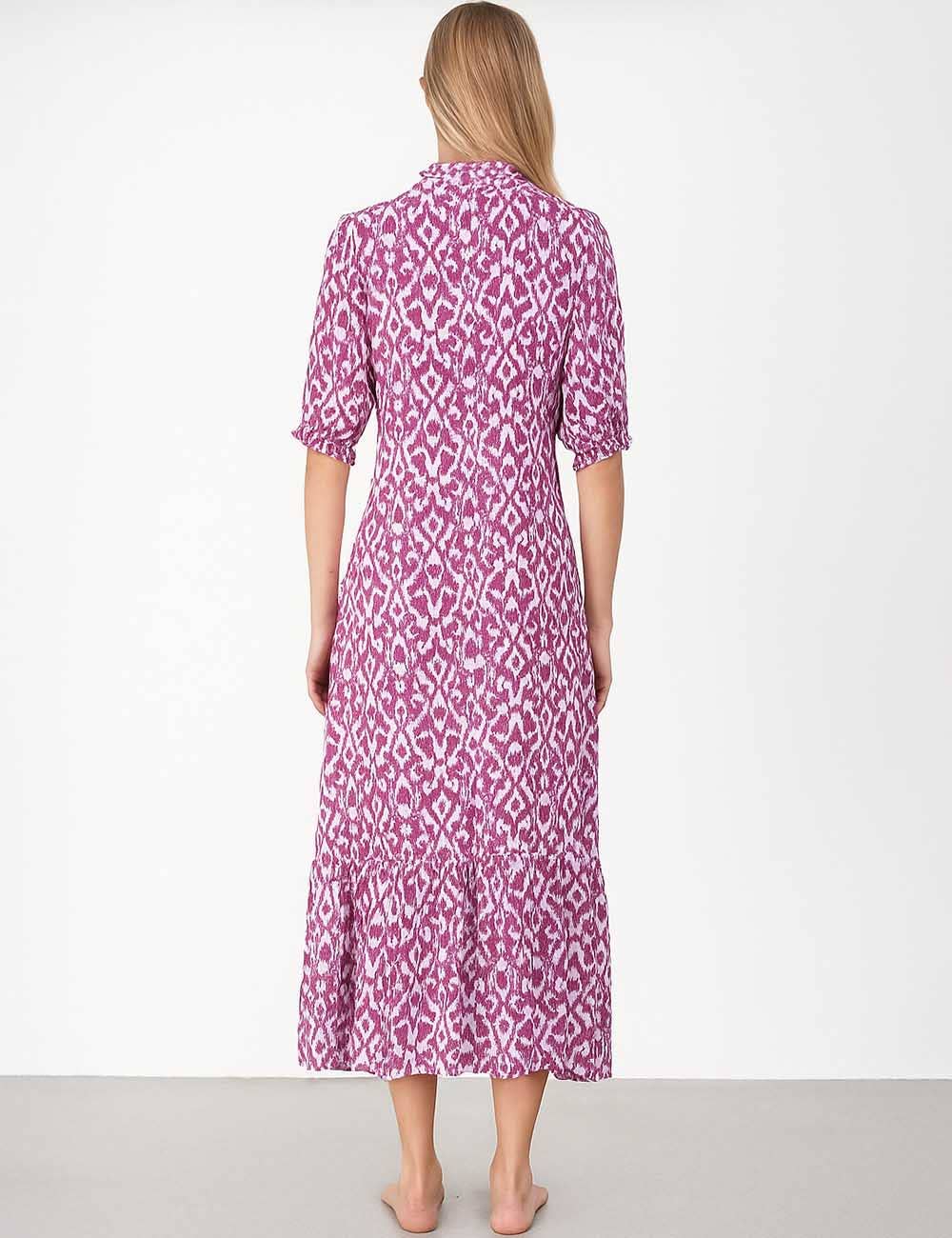 Sweetkama - Vendita all'ingrosso Copricostume - Donna - Vestito lungo copricostume da spiaggia con stampa a rombi FYH89007