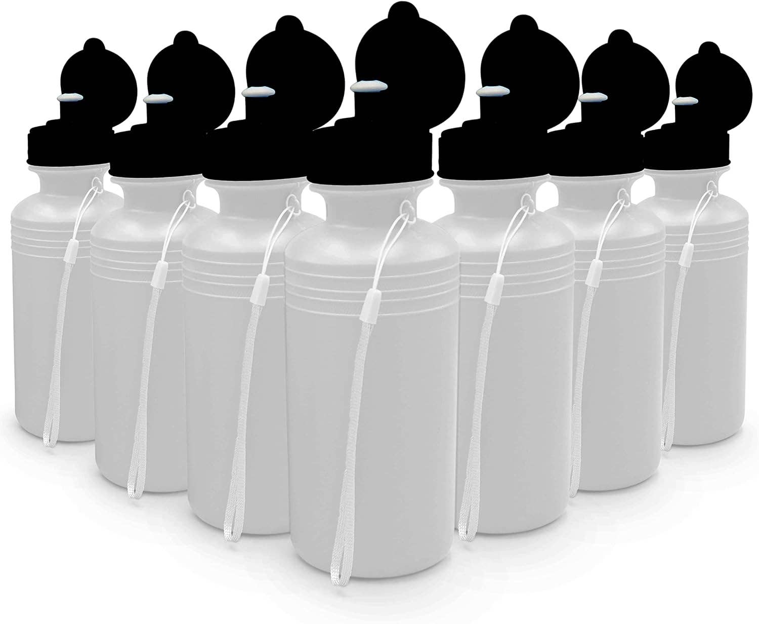 4E's Novelty - Wholesale Water Bottle - 12 Sports Water Bottles Bulk 18 oz Squeeze Reusable Plastic White Water Bottle, BPA Free, School Kids Water Bottles by 4E's Novelty6