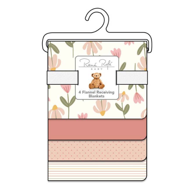 Lollipop Dreams - Vente Couverture de naissance – bébé - 100 % coton Rene Rofe lot de 4 couvertures de réception en flanelle pour bébé1