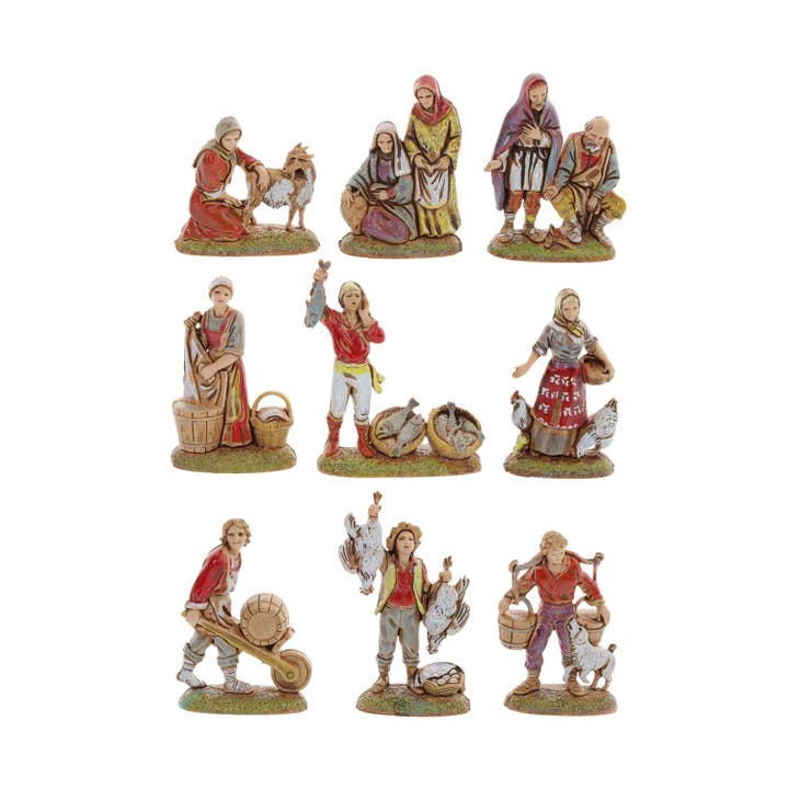 Ensemble de 9 Sujets Napolitains Mini 6 pour la vente par Moranduzzo