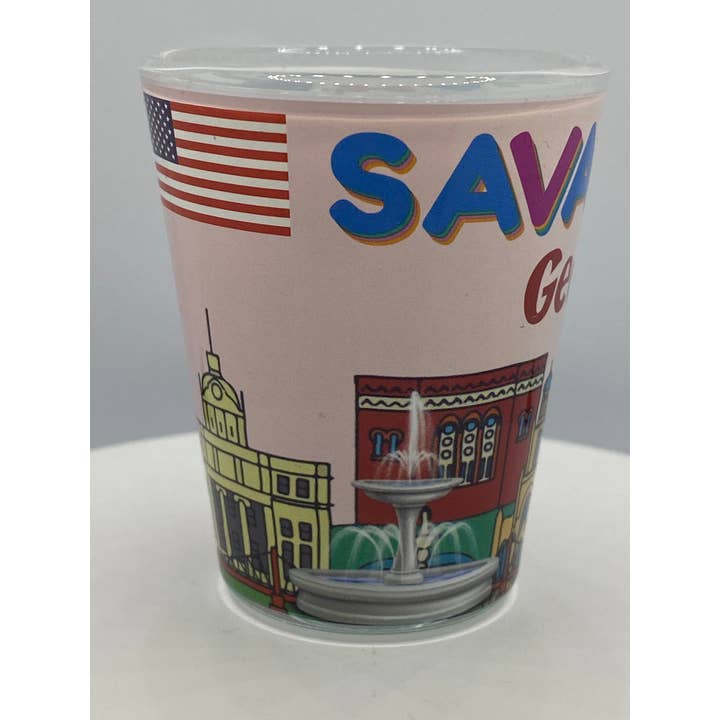 7 Star - Wholesale Shot Glass - "SAVANNAH' Georgia Shot Glass 2 oz