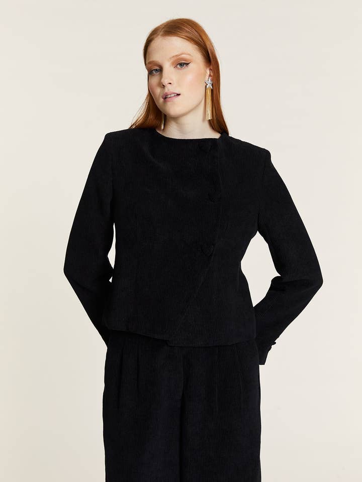 Pepaloves - Wholesale Jacket - Women's - CHAQUETA CORTA DE PANA NEGRA0