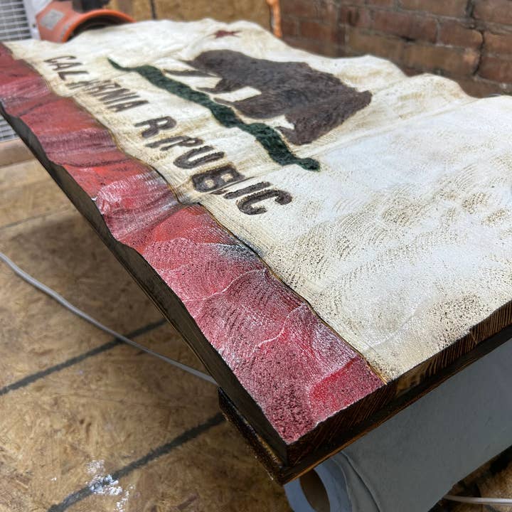 Schmedic Woodworking - Wholesale Sign - Wood Wavy California State Flag