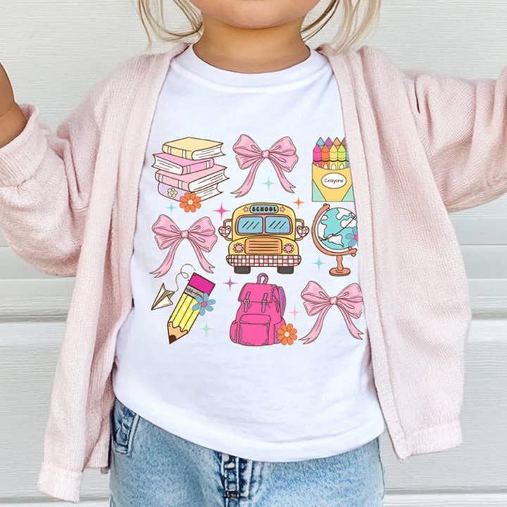 Retro Back To School Coquette Bows DTF Heat Transfer for wholesale by Trendy Transfers