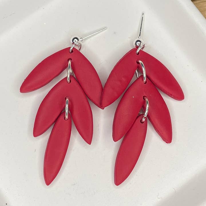 Red leaf dangles for wholesale by Asselin Designs