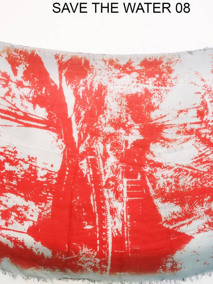 Handmade in Italy Scarf - SAVE THE WATER for wholesale by XCONCEPT