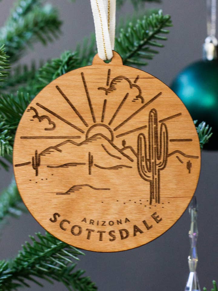 Anpassad stad Desert trä prydnad för wholesale av Hereafter