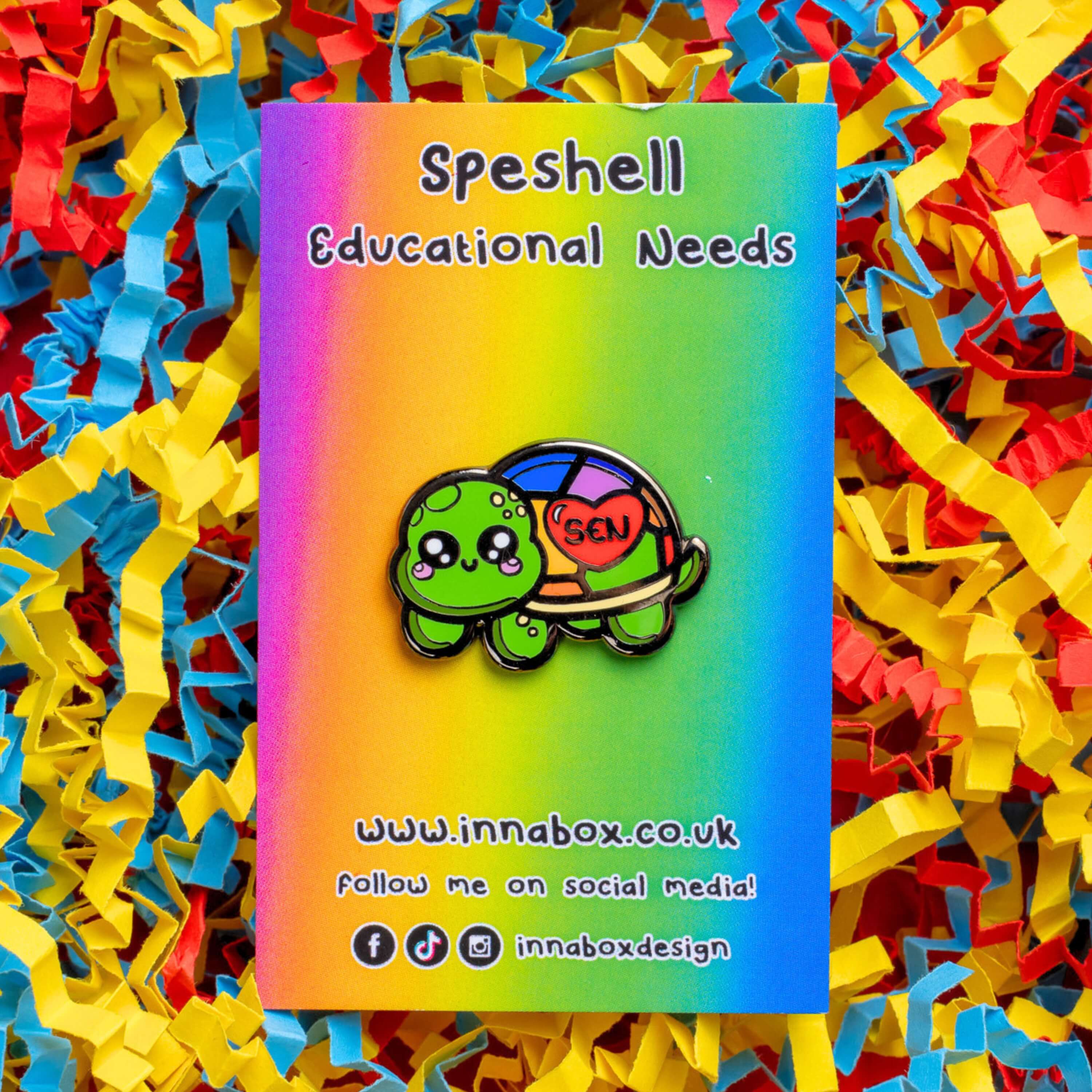 Innabox Ltd - Wholesale Lapel Pin/Button - Speshell Educational Needs Tortoise Enamel Pin - SEN - Special Educational Needs1