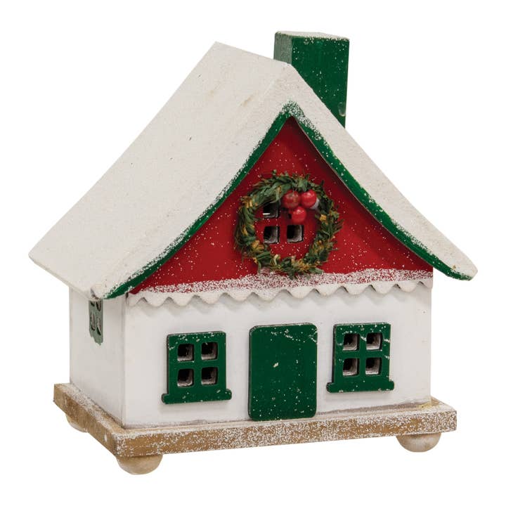 Frosted Winter Tealight Luminary Cottage for wholesale by Col House Designs