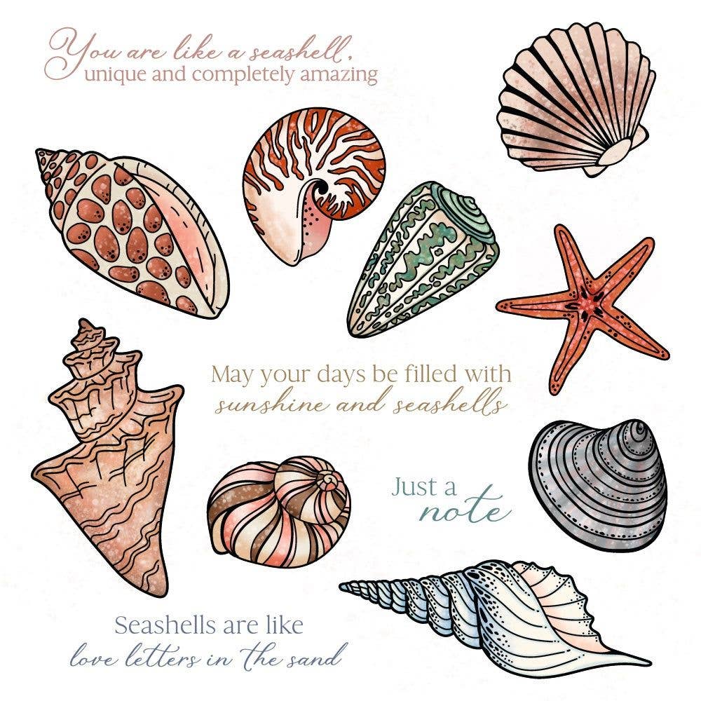 Honey Bee Stamps - Wholesale Rubber/decorative stamp - Seashells - 6x8 Photopolymer Stamp Set0