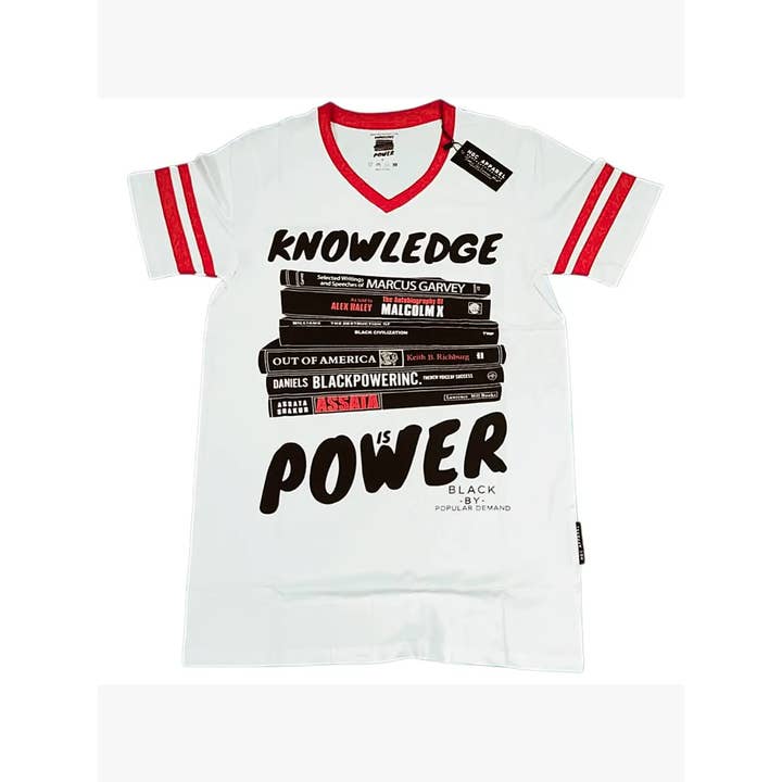 Knowledge is Power Unisex White Jersey Shirt for wholesale by HGC Apparel LLC