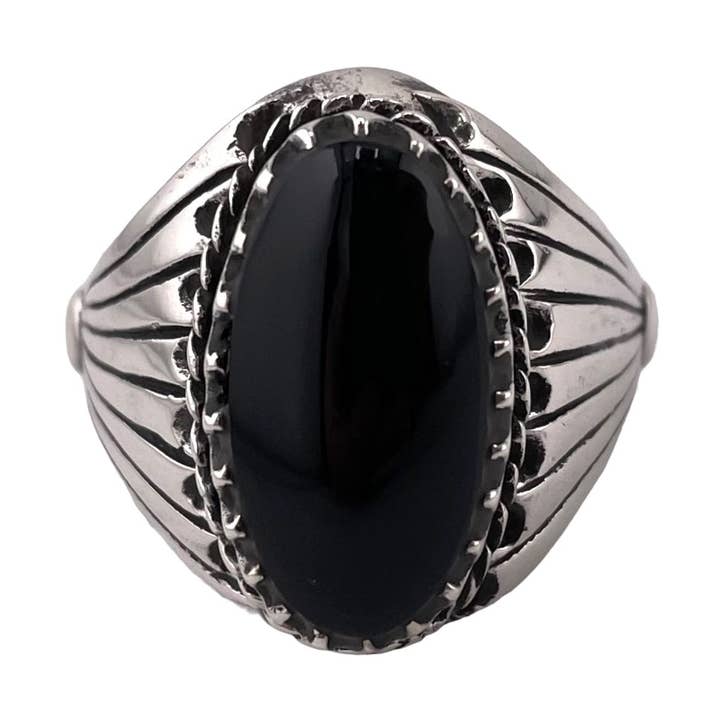 Black Onyx Stone Ring Sterling Silver for wholesale by Select Lines