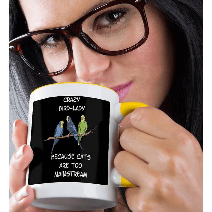 3dRose - Wholesale Coffee Mug - 3dRose, Crazy Bird Lady Because Cats are too Mainstream Budgie, Mug1