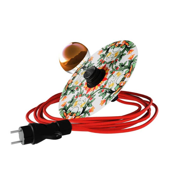 Snake Eiva with mini lampshade Ellepì 'Maioliche' plate, lamp for wholesale by LIGHTINUP S.R.L.