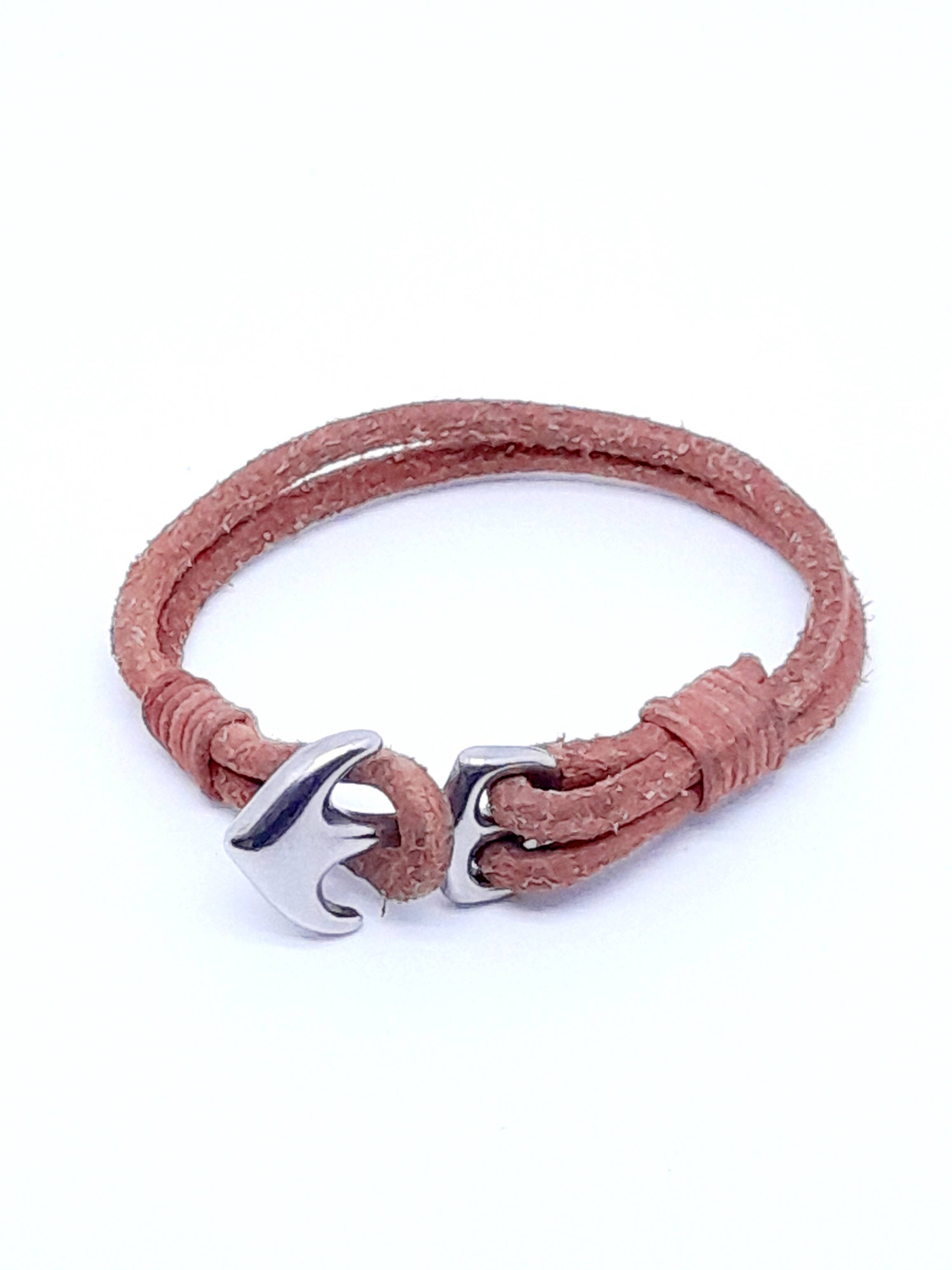 marenostrum créations - Wholesale Woven/Braided Bracelet - Stainless steel anchor leather bracelet0