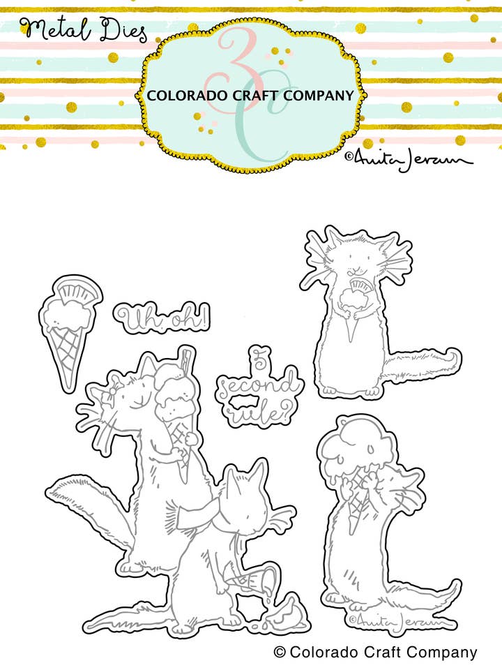AJ372-D Anita Jeram~Ice Cream Day Dies for wholesale by Colorado Craft Company